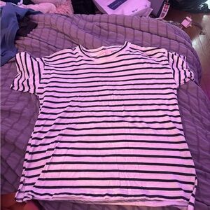 J. Crew Black and White Striped Tee